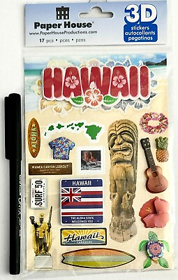 #ad Hawaii Scrapbooking Card Stickers NEW Paper House 3D $3.49