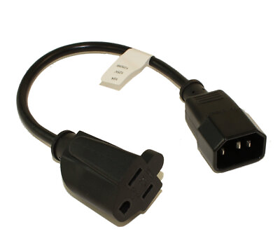 #ad 1ft Computer Power Cord NEMA 5 15R to C14 Plug 18AWG Black $2.98