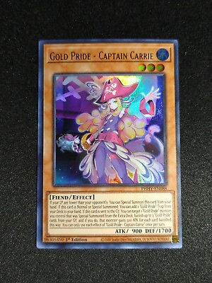 #ad Yu Gi Oh Gold Pride Captain Carrie PHHY EN088 1st Edition Ultra Rare NM $6.50