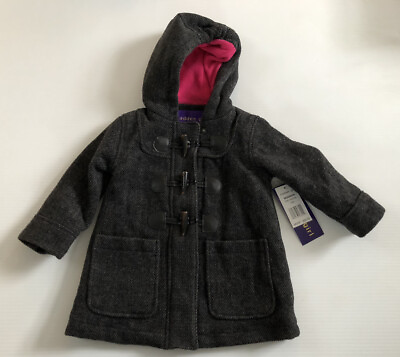 #ad NWT New Madden Girl Pea Coat Soft Texture Charcoal 18M Toddler Kids MSRP $90 $39.99