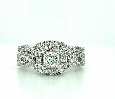 #ad 3 4CT White Princess Cut CZ Classic Wedding Matching Bridal 925 Silver Ring Set $89.60