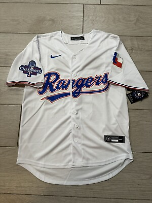 #ad Large Corey Seager #5 Texas Rangers Stitched White 23 WS Champions Patch Jersey $58.99