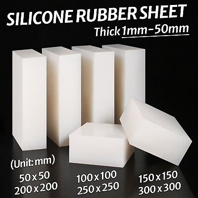 #ad White Silicone Rubber Sheet 50x50 100x100 150x150 200x200 300x300mm Thick 1 50mm $14.45