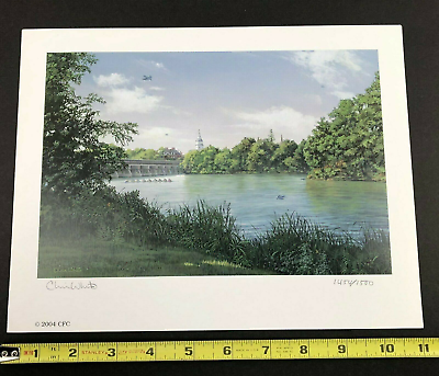 #ad Chris White College Creek Signed Numbered Print Lighthouse Sailboat Rowing Team $12.99
