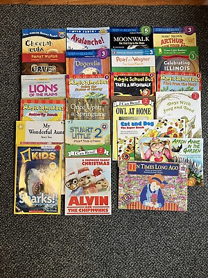 #ad Lot Of 23 Kids Readers Level 2 3 4 amp; 5 Magic School Bus Frog And Toad Etc $15.00