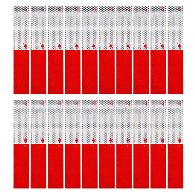 #ad Reflective Tape 2quot; × 12quot; × 20 Pack Red White Self Adhesive Reflective Tape Outd $14.88