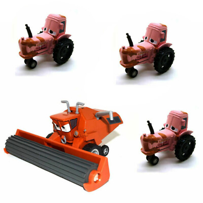 #ad 4 Car Disney Pixar Cars Diecast Tractor Chewall Frank Combine Harvester Toy Car $26.99
