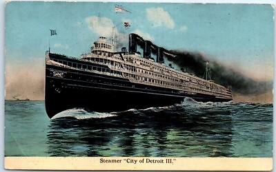 #ad Postcard Steamer quot;City of Detroit III.quot; $4.73