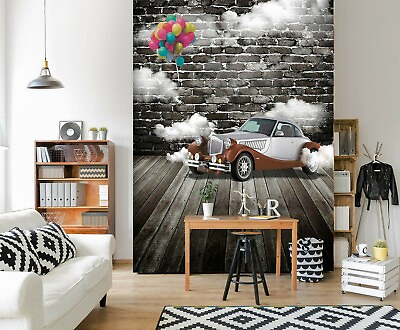 #ad 3D Balloons Car 2586NA Wallpaper Wall Mural Removable Self adhesive Fay AU $376.99