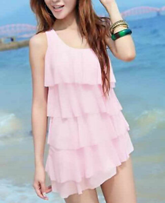 #ad FASHION ONE PIECE PINK SKIRT SWIMSUIT $29.00
