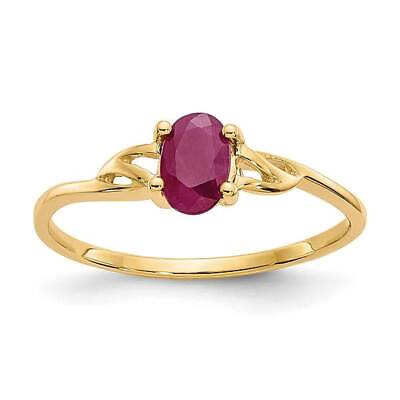 #ad 14K Yellow Gold Ruby Birthstone Ring $327.00