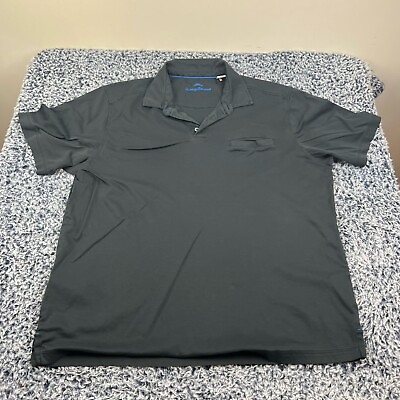 #ad Tommy Bahama Polo Shirt Mens Large Black Pocket Super pima Cotton Casual $9.00