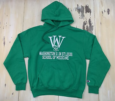 WASHINGTON UNIVERSITY School Of Medicine Green Champion Hoodie Mens MEDIUM $22.94