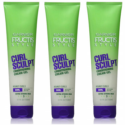#ad 3 Pack NEW Garnier Fructis Style Curl Sculpting Gel 5.1 Fluid Ounce $27.46