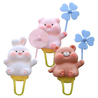 #ad Broken Wind Rubber Pig With Fan Pendant Cute Pig Car Decor Bicycle Accessory $10.08