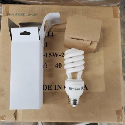 #ad 6 12 20 40 PACK Spiral Fluorescent Light Bulb T2 2700k Soft White 15W EQUALS 60W $94.99