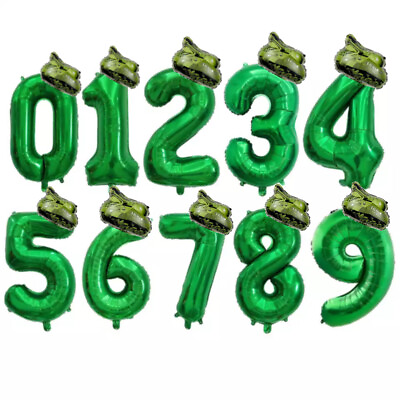 #ad 2pc Boys Green 40quot; Number Birthday Foil Kids Balloon Tank Train Plane Car Party GBP 3.39