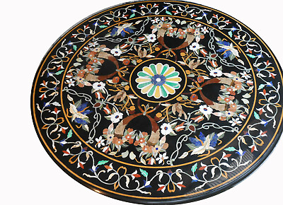 #ad 42quot; marble dining center Table Top pietra dura handicraft Floral art Inlay $1794.37