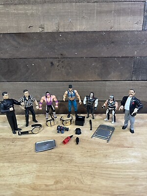 #ad Vintage Lot Of 7 1990s WWE Action Figures With Accessories And Belts $64.99