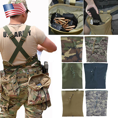 #ad Military Tactical MOLLE Large Dump Pouch Magazine Drop Pouch Utility Waist Bag $9.89