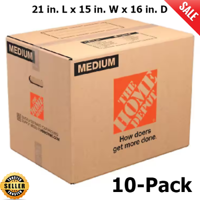 #ad Moving Box with Handles 21 L x 15 W x 16 D inches Medium Holds 65 lbs. 10 Pack $18.92