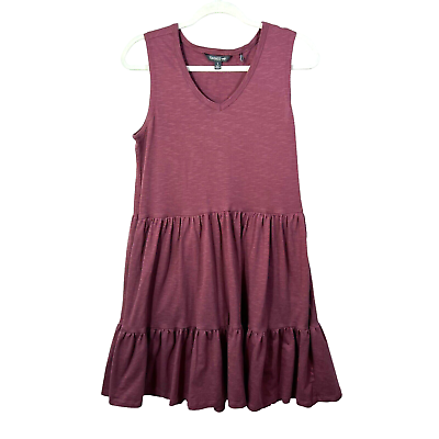 #ad Toad amp; Co. Dress Small Mauve Sleeveless Tiered V Neck Summer Soft $28.00