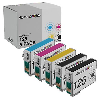 #ad 5 BLACK amp; COLOR 125 T1251 Reman Ink Cartridge for Epson Stylus NX420 NX125 $10.65