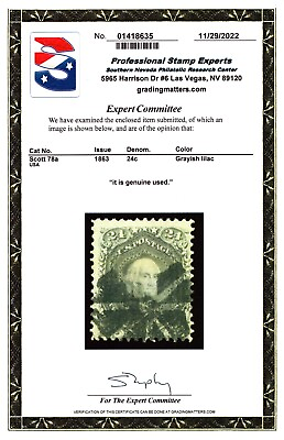 #ad US Scott #78a 24c George Washington Stamp. Used. PSE Cert. CV $425 $299.99