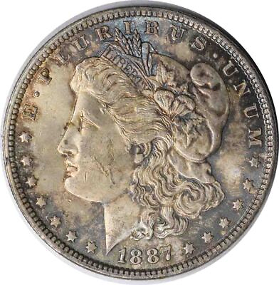 #ad 1887 Morgan Silver Dollar Choice BU Toned Uncertified #148 $114.00