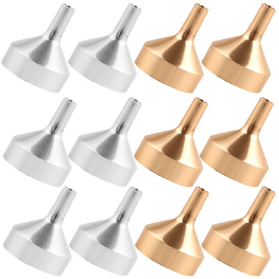 #ad 12PCS Portable Special Small Metal Funnel Funnel Tiny Funnel for Home Women $9.02