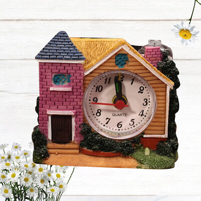 #ad Cartoon Castle Alarm Clock Exquisite Clock Castle Shaped Clock $8.73