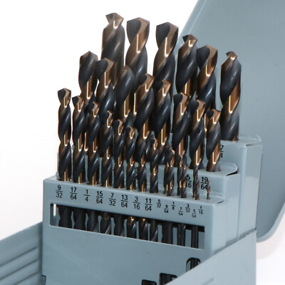 #ad 29PCS Set HSS Drill Bits Black Gold Multi Bits Twist Metal Drill Bit 1 16quot; 1 2quot; $39.99