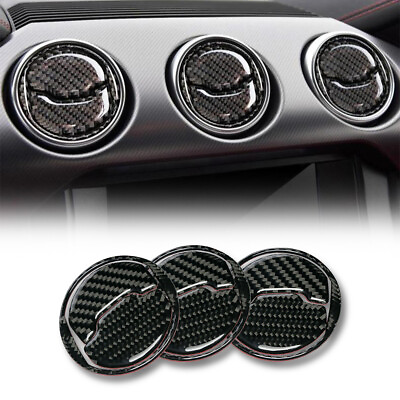#ad Carbon Fiber Vent Air Dashboard Outlet Cover For Trim Ford Mustang 2015 2019 $12.34
