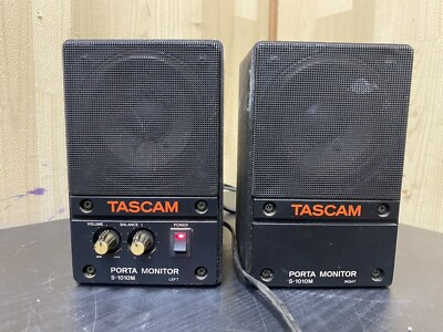 #ad Tascam S 1010M Mini Porta 4quot; Powered R and L Studio Monitor Speaker Works $130.80