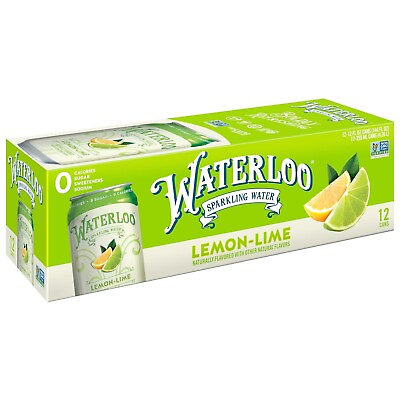 #ad Waterloo Sparkling Water Lemon Lime Naturally Flavored 12 Fl Oz Cans Pack ... $8.95
