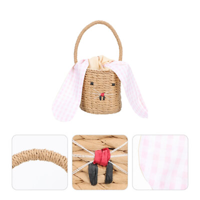 #ad Rattan Rabbit Bag Child Kids Room Decor Childrens Hand Basket $45.49