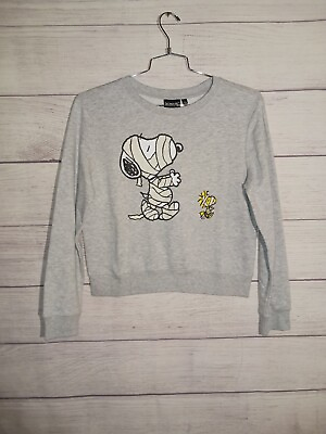 #ad Peanuts Charlie Brown Snoopy Halloween Crewneck Sweatshirt Womens Large NEW TAGS $34.88