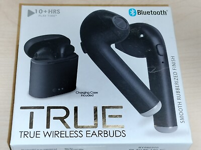 #ad True Wireless Earbuds bluetoooth Rubberized Finish With Charging Case 10hrs Play $14.99
