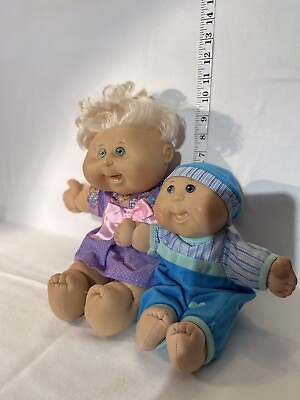 #ad 2 Cabbage Patch Sibling Doll’s Brother Sister Both Signed Sis Original Dress $36.00