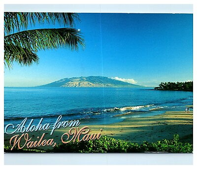 #ad Memories Maui Wailea Southeast Coast Ocean Chrome Postcard WOB Posted Cancel $3.20