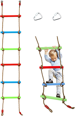 #ad Kawuneeche 7FT Colorful Camping Rope Ladder for Kids Hanging Ladder Climbing Lad $38.13