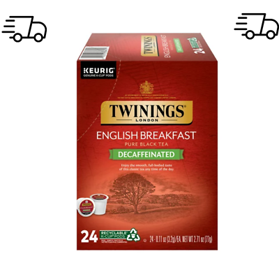 #ad 24 Count. Twinings English Breakfast Decaffeinated K Cup Pods for Keurig $13.97
