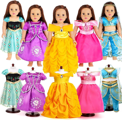 #ad 18 Inch Doll Clothes Accessories 5 Pc Different Princess Costume Dress Set and $39.53