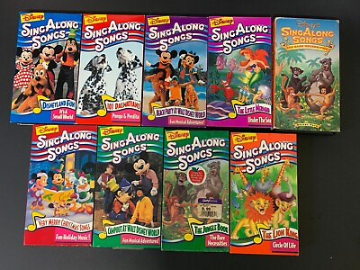 #ad Vintage VHS Disneys Sing Along Songs Lot of 10 Musical Adventures 90’s Retro $34.99