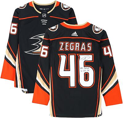 #ad Autographed Trevor Zegras Ducks Jersey Fanatics Authentic COA Item#11760621 $269.99