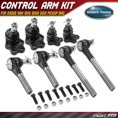 #ad 8Pcs New Front Tie Rod End amp; Ball Joint for Dodge Ram 1500 2000 2001 Pickup RWD $74.99
