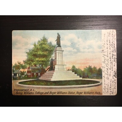 #ad N. Raynham DPO scarce on Post card Providence Rhode Island Roger Williams Statue $3.59