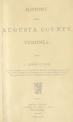 #ad 1882 AUGUSTA County Virginia VA History amp; Genealogy Family Tree DVD CD B49 $8.99