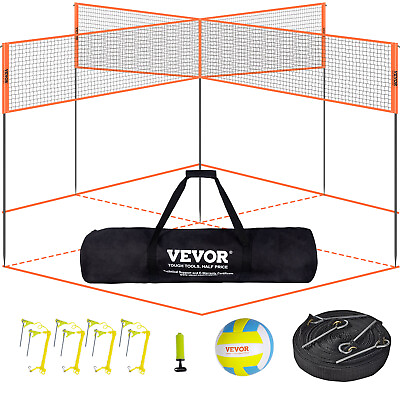 #ad VEVOR 4 Way Volleyball Net Adjustable Volleyball Game Set with Ball Carry Bag $45.99