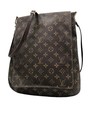 #ad LOUIS VUITTON Musette Shoulder Bag Monogram Leather Brown France M51256 LK0021 $216.00